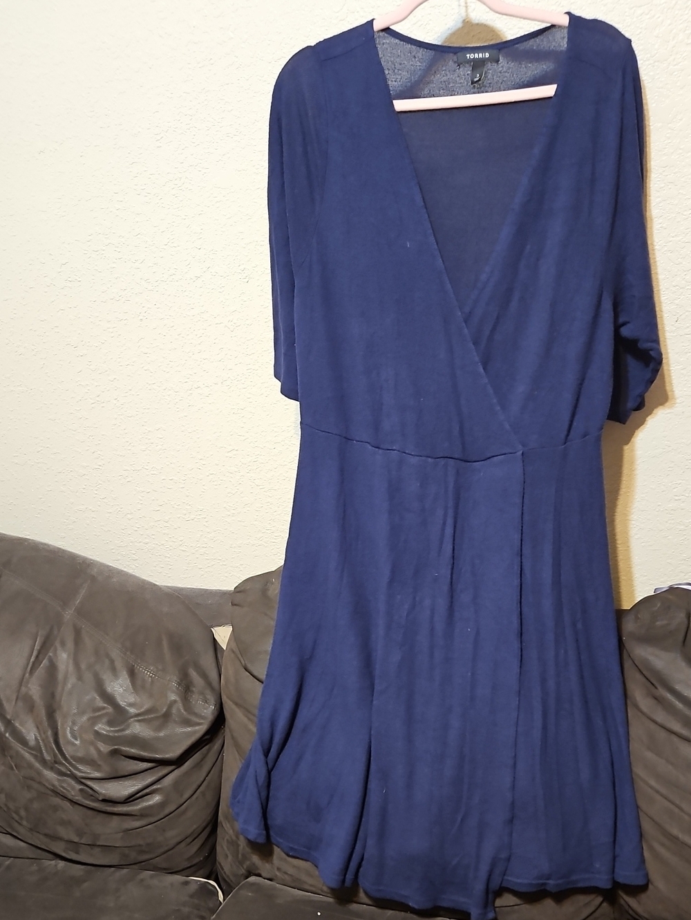 torrid Navy Wrap-Style Midi Dress